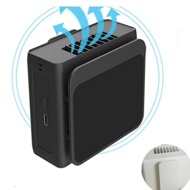首掛け・ウエストクリップ両用 多機能パーソナルベルトファン 内蔵5000mAhバッテリー 5V USB ポータブルウェアラブルファン