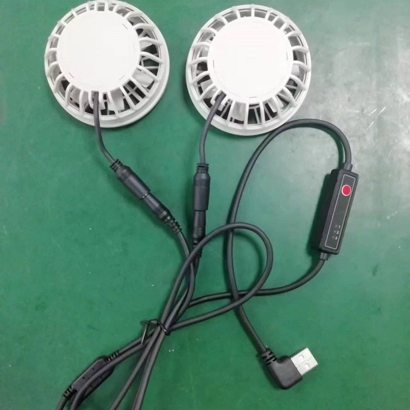 軽量 夏休み 冷却パンツ 扇風機 スリム 25mm USBスイッチケーブルで接続された2つの扇風機