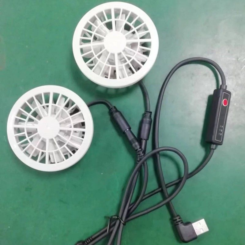 軽量 夏休み 冷却パンツ 扇風機 スリム 25mm USBスイッチケーブルで接続された2つの扇風機