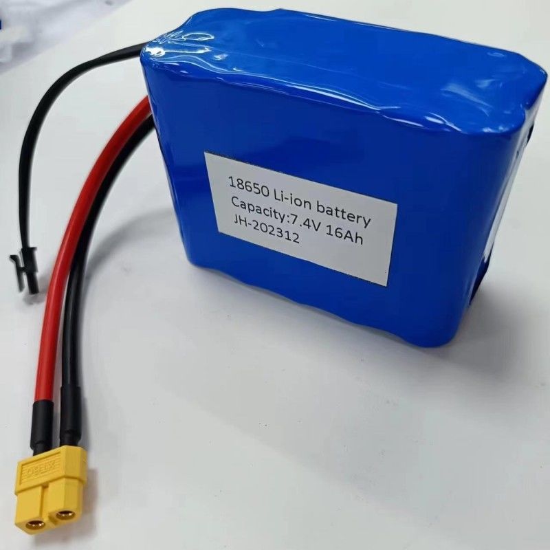 カスタム バッテリー パック 7.4V 16Ah 2S5P 18650 セル 3200mAh BMS 25A MX3.0 充電プラグ付き