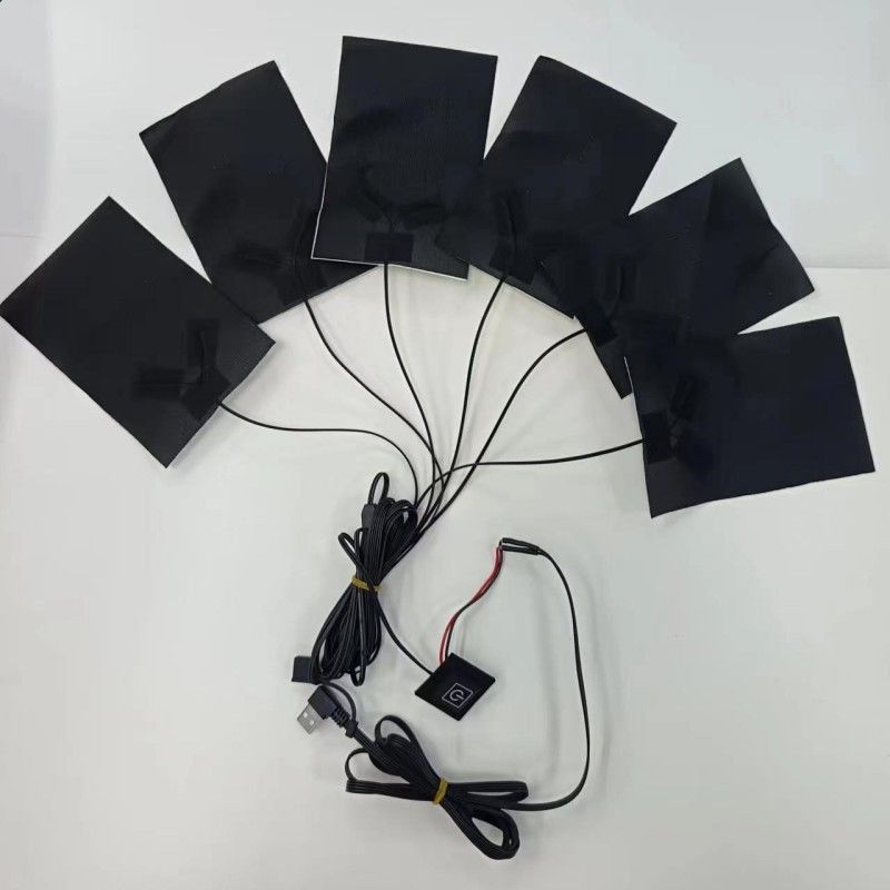 6イン1 衣類用のカスタムヒートパッド 各10 X 15cm 黒 5V USB スイッチ付き