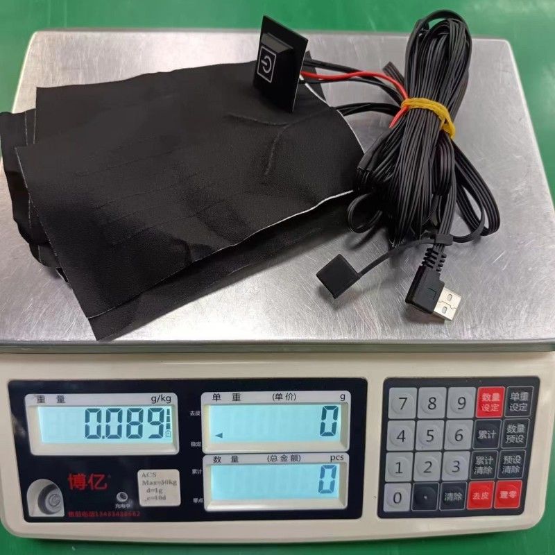 6イン1 衣類用のカスタムヒートパッド 各10 X 15cm 黒 5V USB スイッチ付き