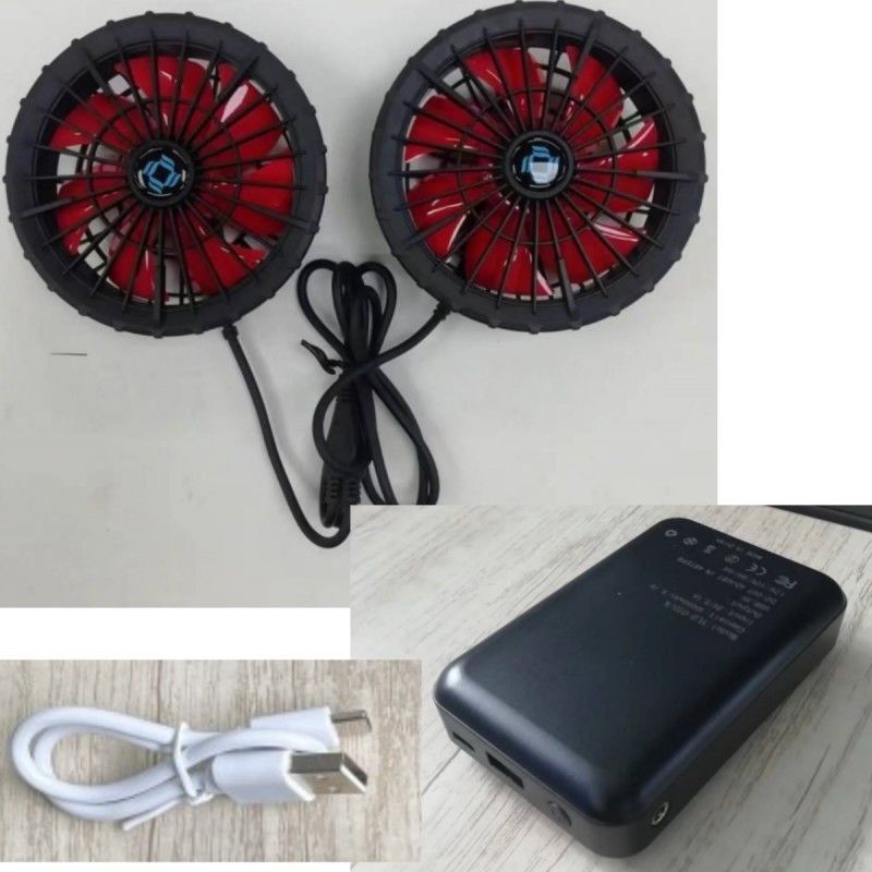 労働服 ジャケット 冷却扇風機 バッテリーセット 12V 10000mAh 中国製ブラシレスモーター