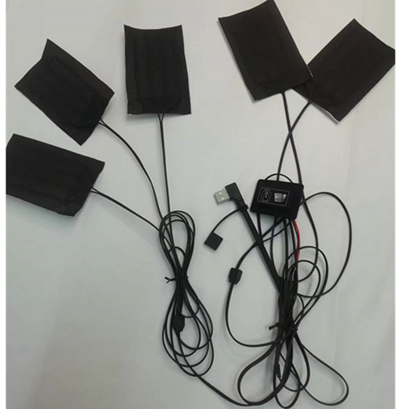 カーボンファイバーヒートパッド 5パッド 7x11cm 1または2つのスイッチボタン