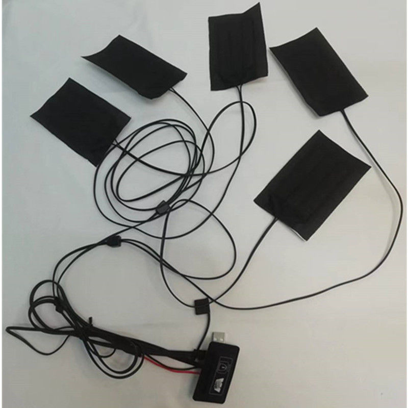カーボンファイバーヒートパッド 5パッド 7x11cm 1または2つのスイッチボタン