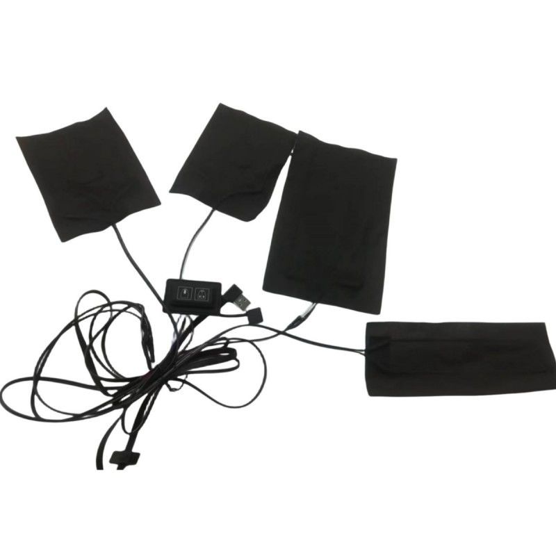 ジャケット暖房パッド 4パッド 4 イン 1 遠赤外線 5V USB暖房シート 服用