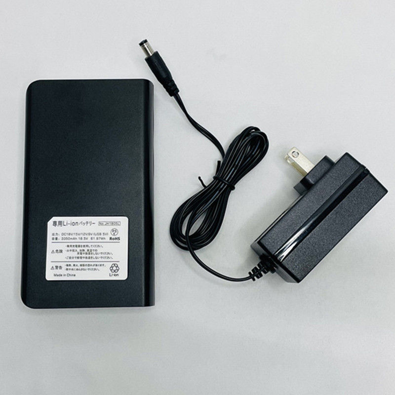 バッテリー パワーバンク DC 4レベル 出力電圧 18V 15V 12V 9V 夏のコートファン