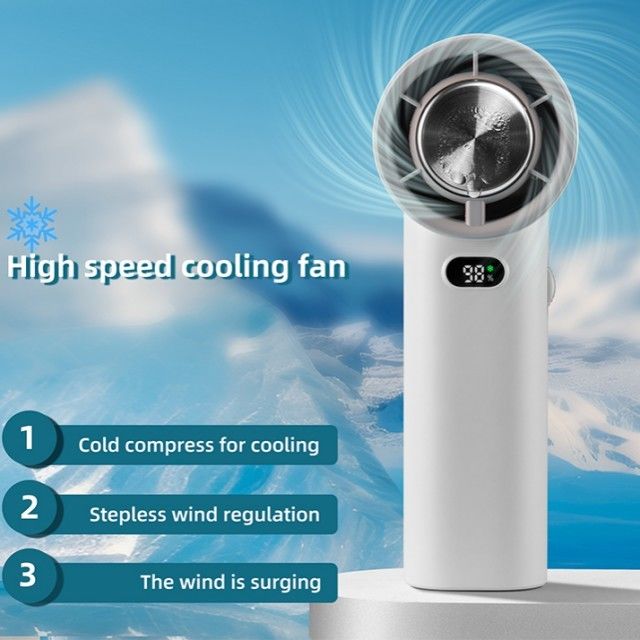 無段階速度調整 アイス冷却ファン 13000 RPM ブレードレス ポータブルハンドヘルドファン 3600mAh