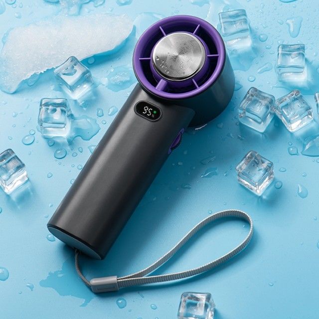 無段階速度調整 アイス冷却ファン 13000 RPM ブレードレス ポータブルハンドヘルドファン 3600mAh
