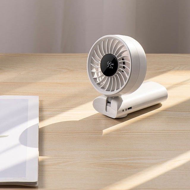 LEDデジタルディスプレイ バッテリー駆動 ハンドヘルドファン ハング ネックファン 電動ファン ハンドヘルド 折りたたみ 旅行用
