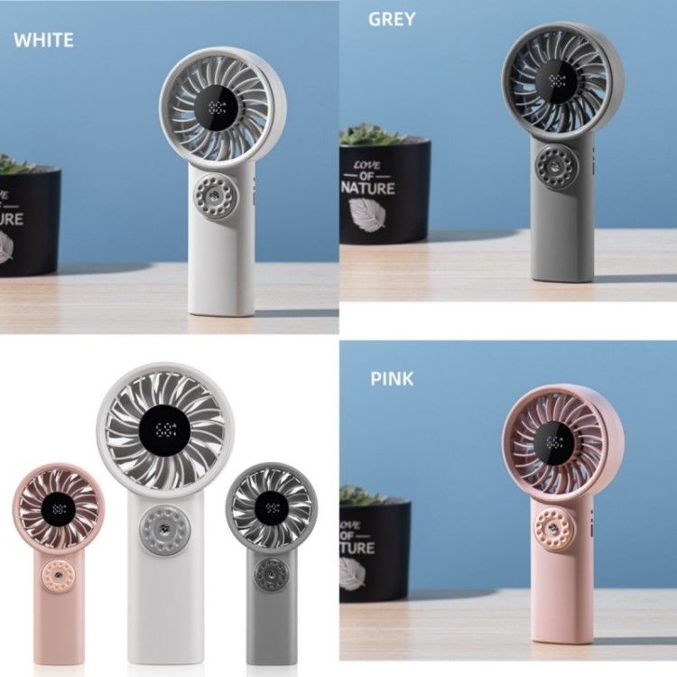 LEDデジタルディスプレイ バッテリー駆動 ハンドヘルドファン ハング ネックファン 電動ファン ハンドヘルド 折りたたみ 旅行用