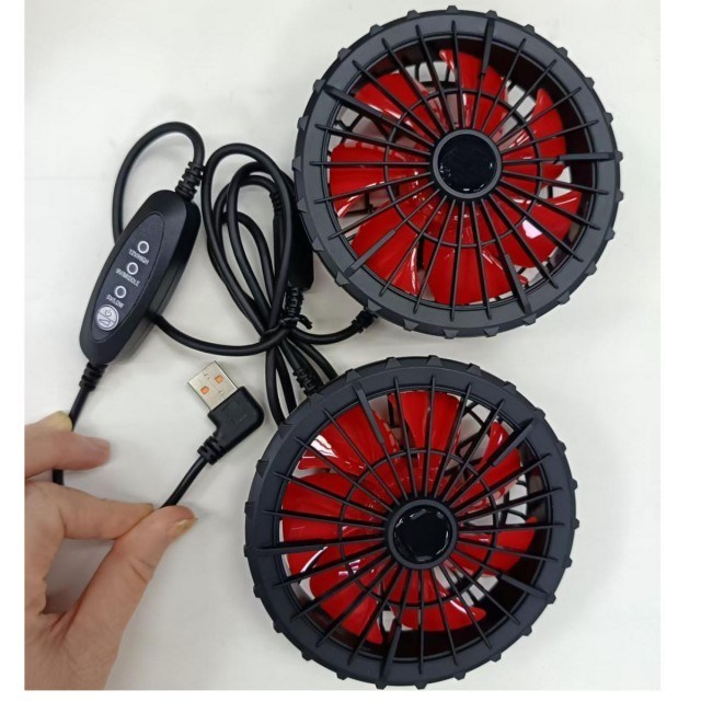 ジャケット冷却ファン 12V ファン USB制御 風速 12V 高 9V 中 5V 低