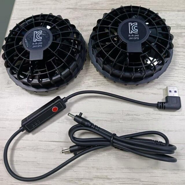 夏用冷却アウターウェアファン、ジャケット冷却ファン用3段階速度、超薄型34mm